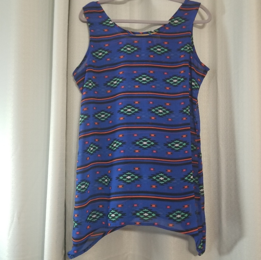 Wrangler Southwestern Print Sheer Tank Size Med
